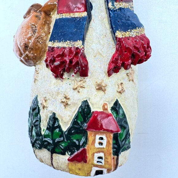 Set Of 3 Hand-Painted Snowman Christmas Ornaments Glitter Accents Hanging String - Picture 9 of 11